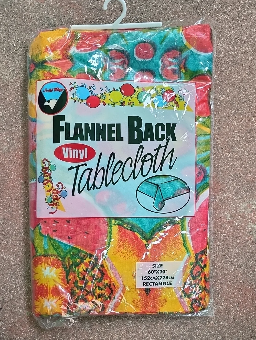 Flannel Back Vinyl Tablecloth - Multi-Color Tropical Print